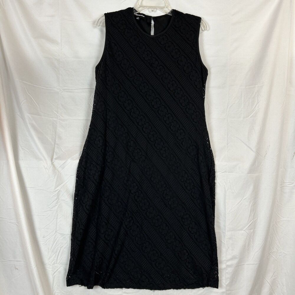 Wild Meadow Fit & Flare Dress Women's XL Dark Minimalist Goth Lounge Black Lace